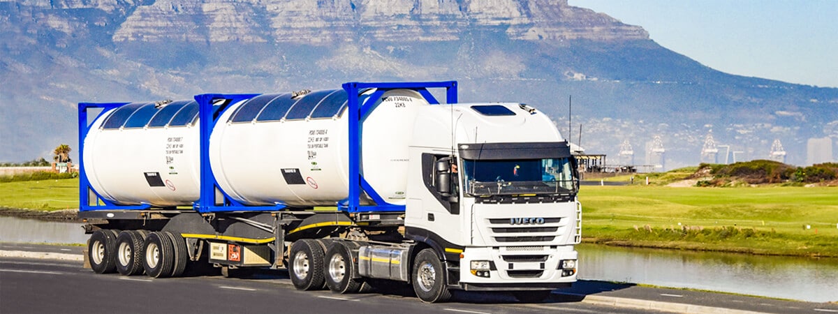 Transport of ADR IMO IMDG tank sea containers by road.